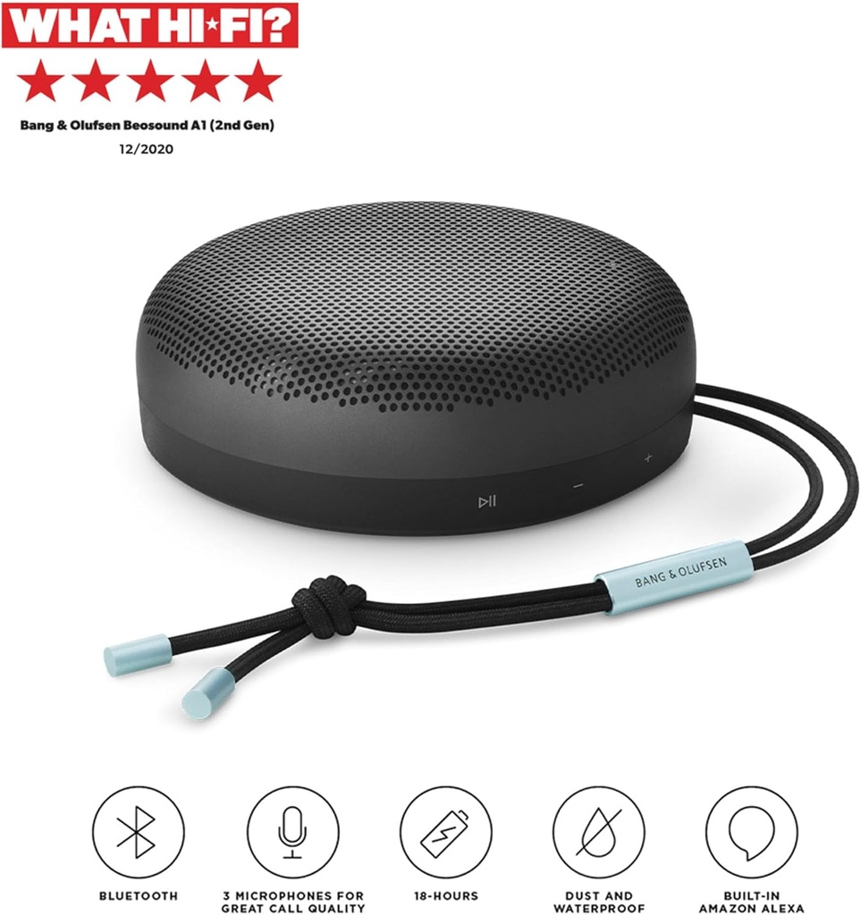 BANG & OLUFSEN BEOSOUND A1 2ND GENERATION PORTABLE SPEAKERS, Anthracite Oxygen