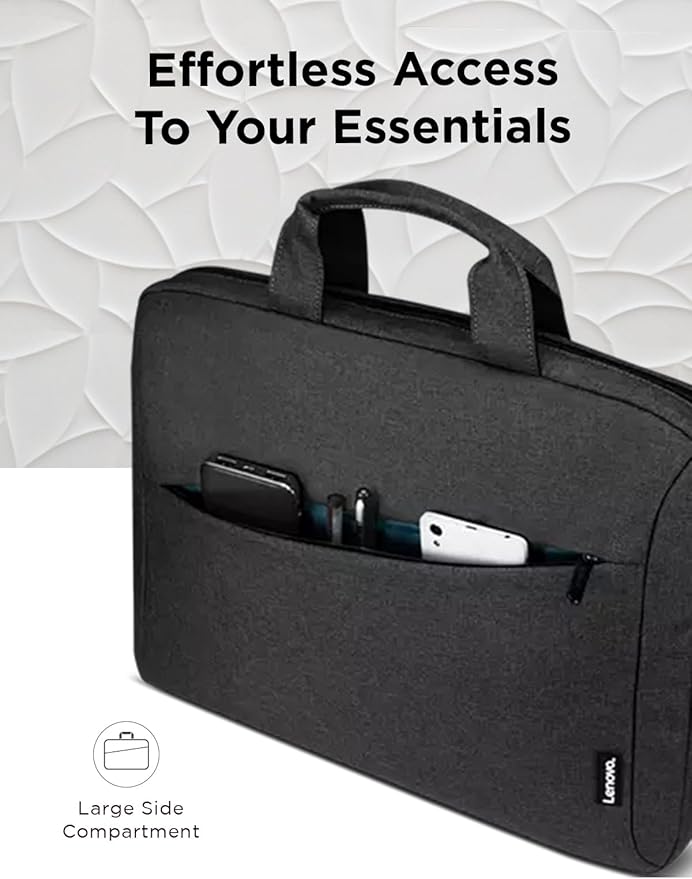 Lenovo Laptop Bag T210, Messenger Shoulder Bag for Laptop or Tablet, Sleek, Durable & Water-Repellent Fabric