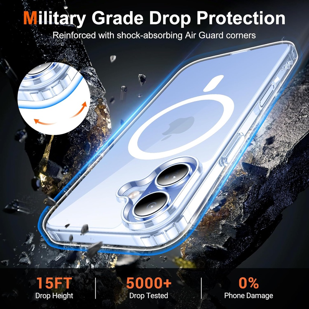 Temdan for iPhone 17 Case Clear with Screen Protector