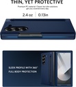 NINKI Z Fold 6 Case with S Pen Holder, Hidden Kickstand with Tempered Glass Screen Protector, Blue