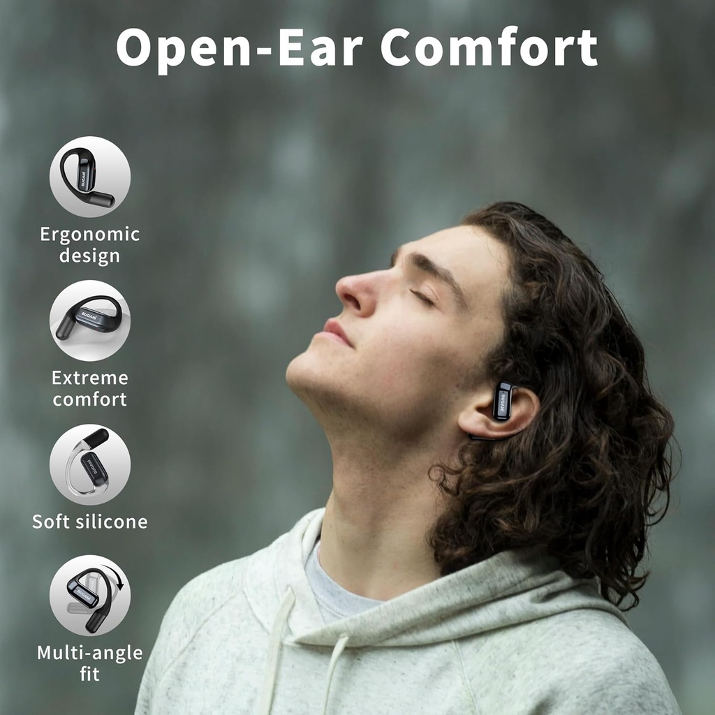 BUGANI B10 OPEN EAR EARBUDS HEADPHONES , WHITE