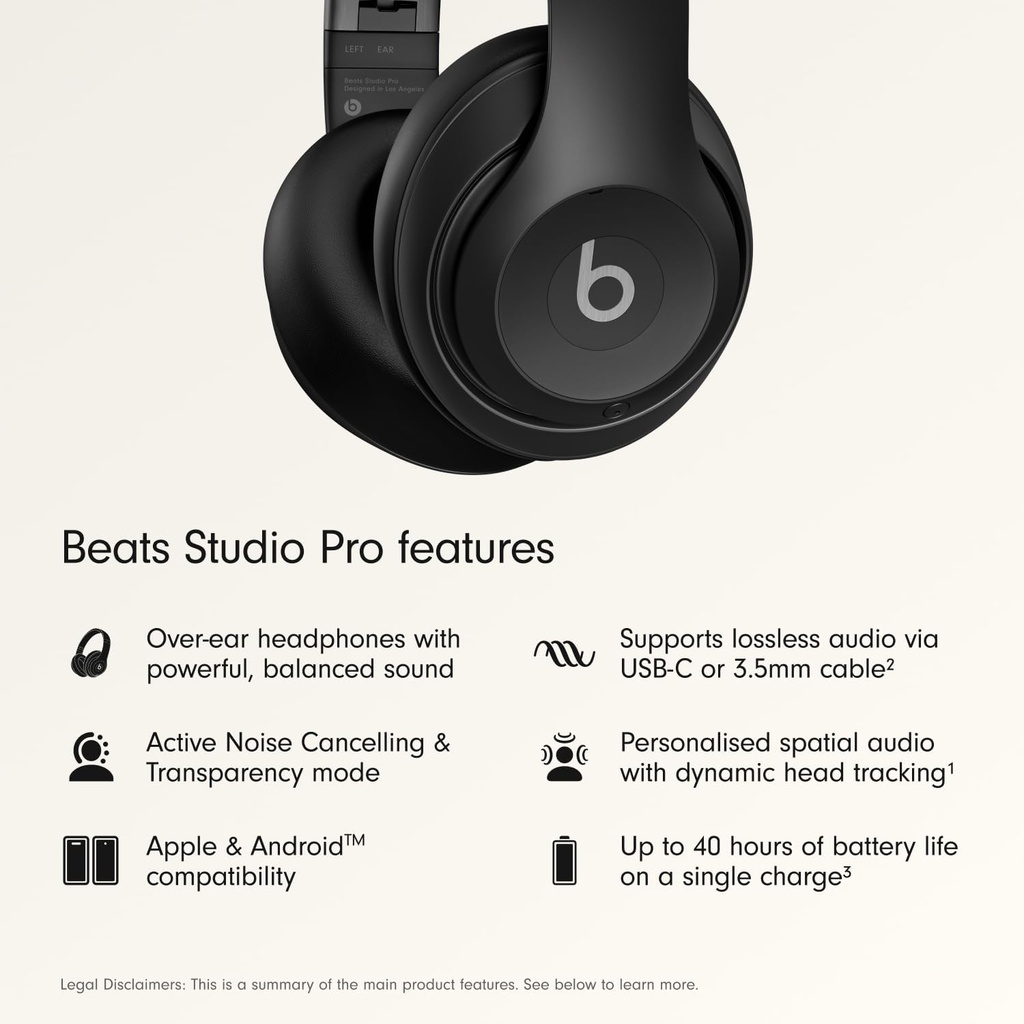 Beats Studio Pro - Wireless Bluetooth Noise Cancelling Headphones - Black