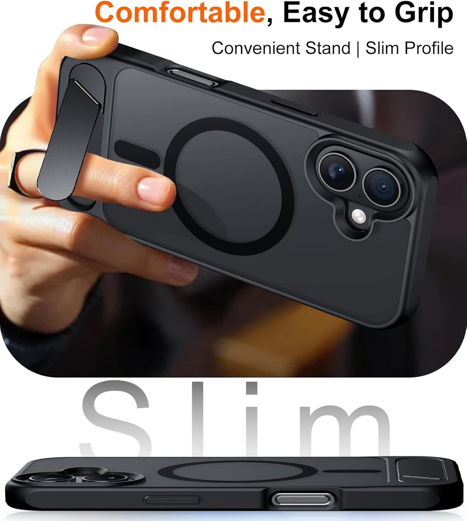 Temdan Designed for iPhone 17 Case, [Built-in Invisible Kickstand]