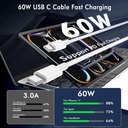 USBC TO USBC CABLE 6FT 60W FAST CHARGING CABLE 