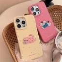 Fycyko Phone Case for iPhone 15 Pro Max Case Cute Spot Cat Pattern Silicone Shockproof Soft Protective Cellphone Cover for Women Girl Aesthetic Design-Yellow