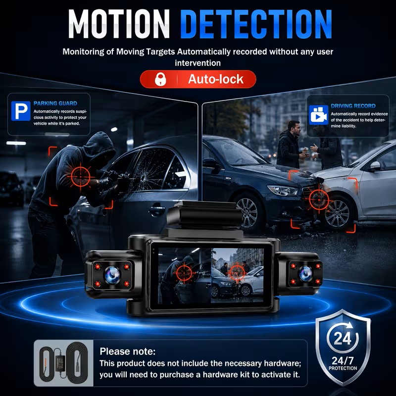 BCUOZ 4-Lens WIFI 360° Dashcam