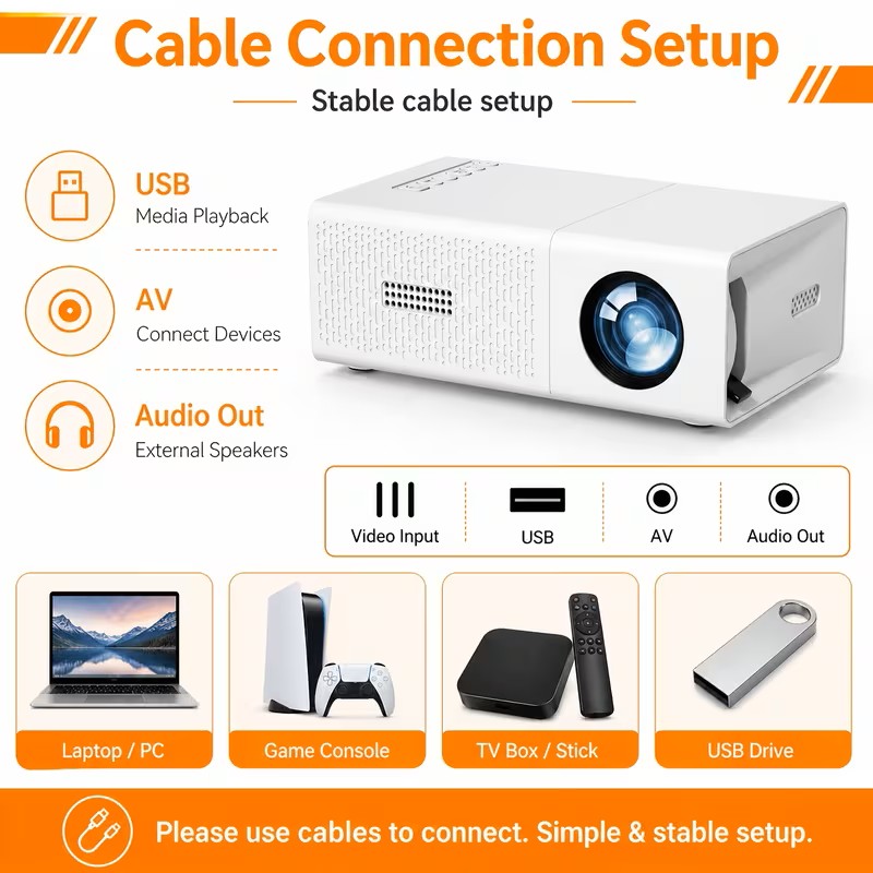 Home Theater Projector Native 1080P QHD