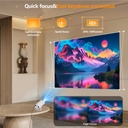 Smart Portable Projector, Wireless/support1080P/Native 720P