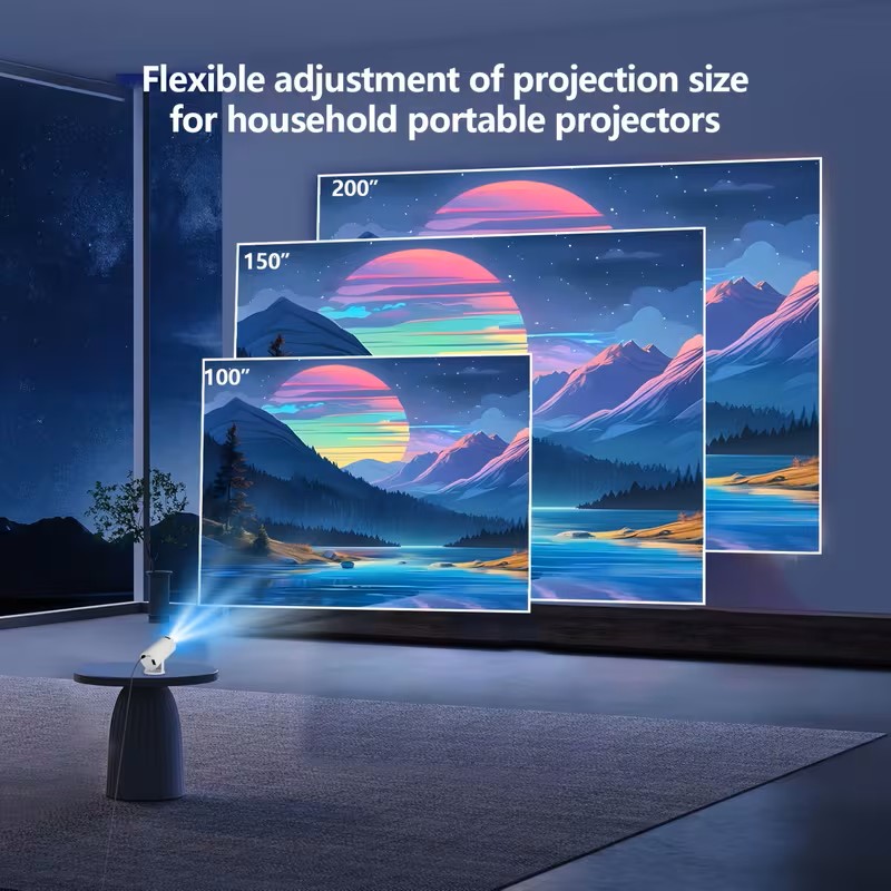 Smart Portable Projector, Wireless/support1080P/Native 720P