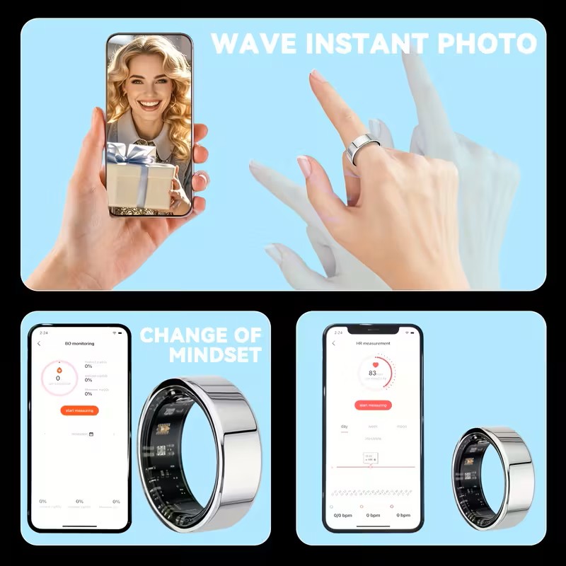 Andriod Smart Ring with Charging Compartment
