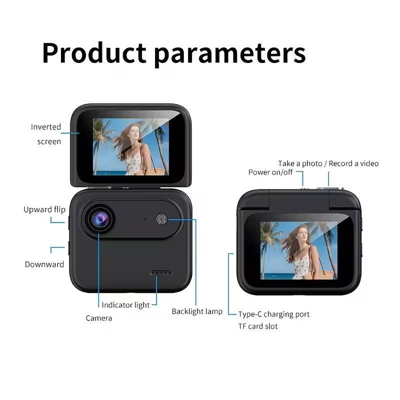 Flip Screen Thumb Camera Action Camera