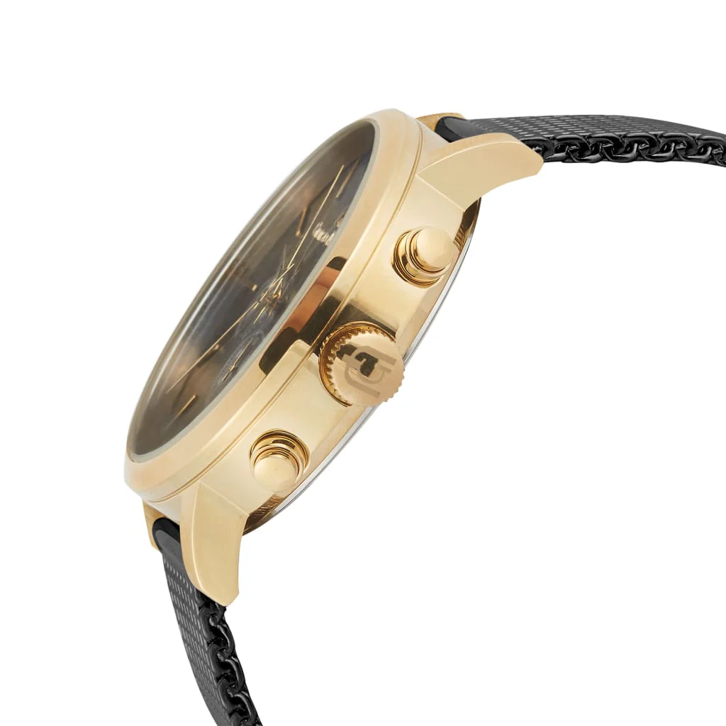 Giorgio Milano round Gold case with Black dial Black Mesh band 216SGBK3 NOE 