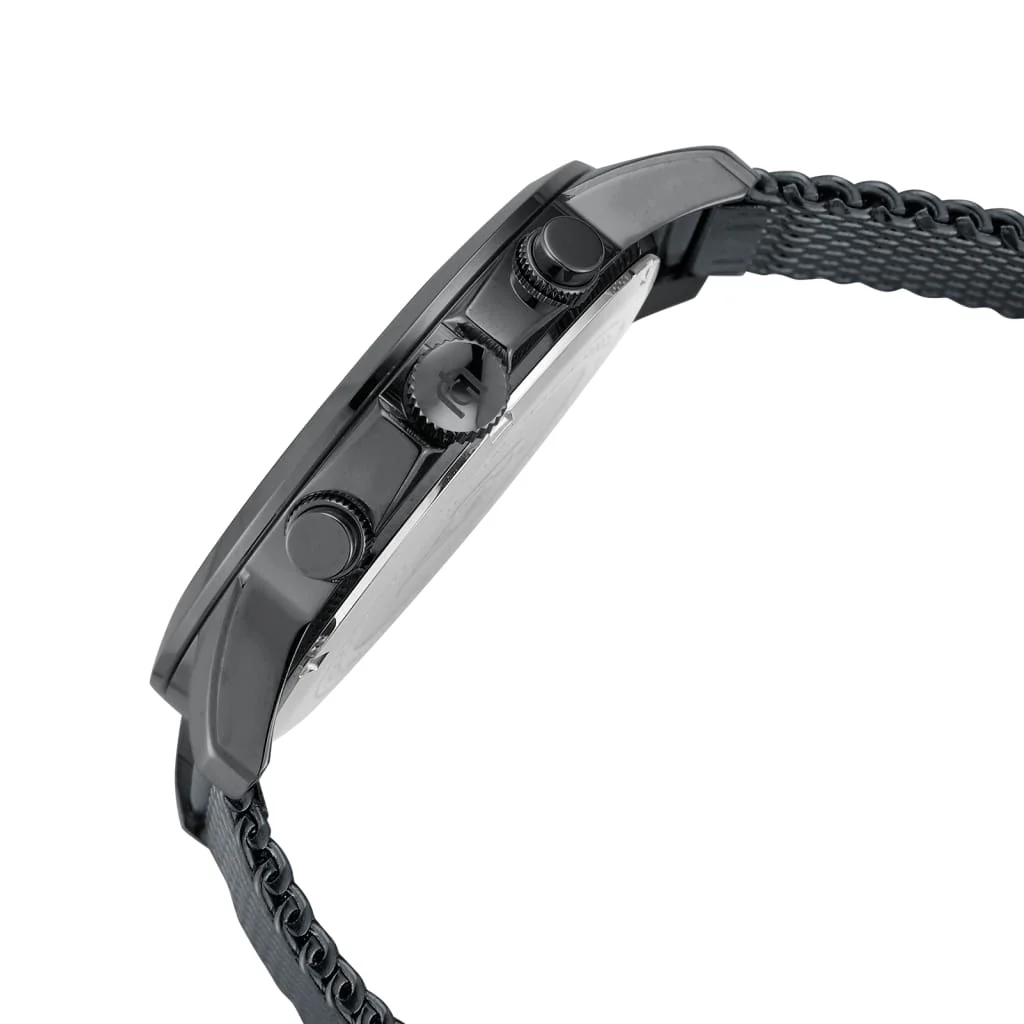 Giorgio Milano round Stainless Steel case with Black dial Black Mesh band 224SBK3