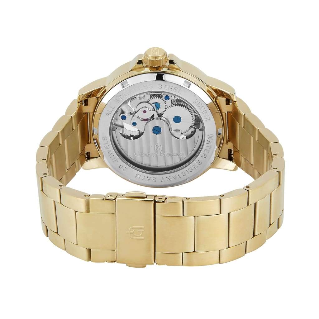 Giorgio Milano Men round IPG Round case with Champagne Automatic dial with IP Gold Bracelet 228SG5 EZIO 