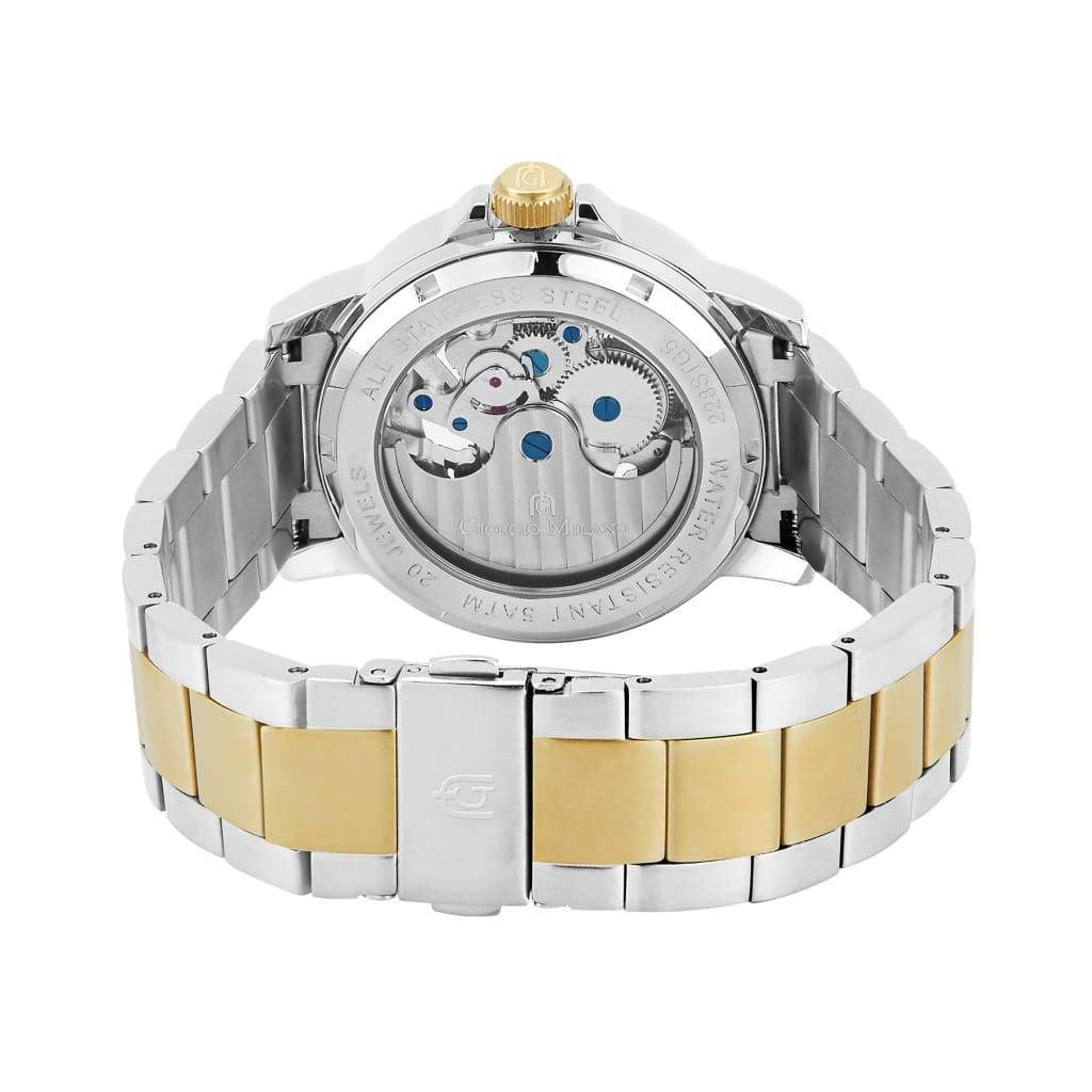 Giorgio Milano Men round IPG Round case with Champagne Automatic dial with 2 Tone IP Gold Bracelet 228STG5 EZIO 