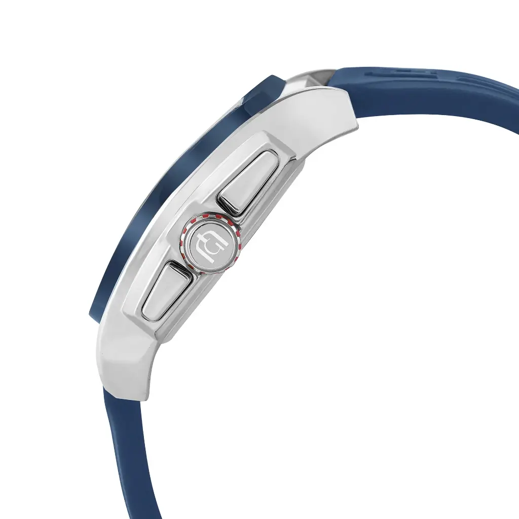 Giorgio Milano Men Square Chronograph stainless steel with blue plated bezel MARCUS 250STBL421