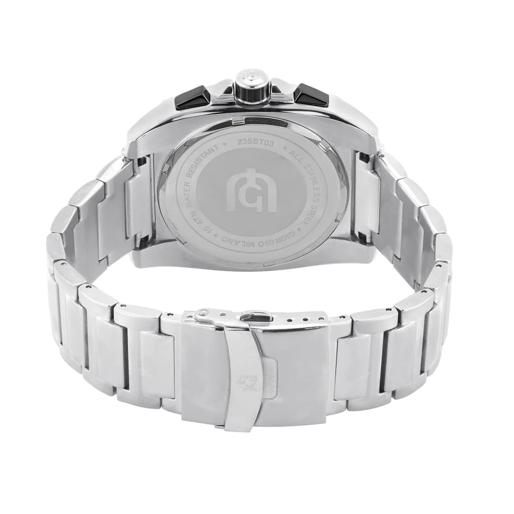 Giorgio Milano Square Chronograph date, IP stainless steel with black dial TRENTO 235ST03 