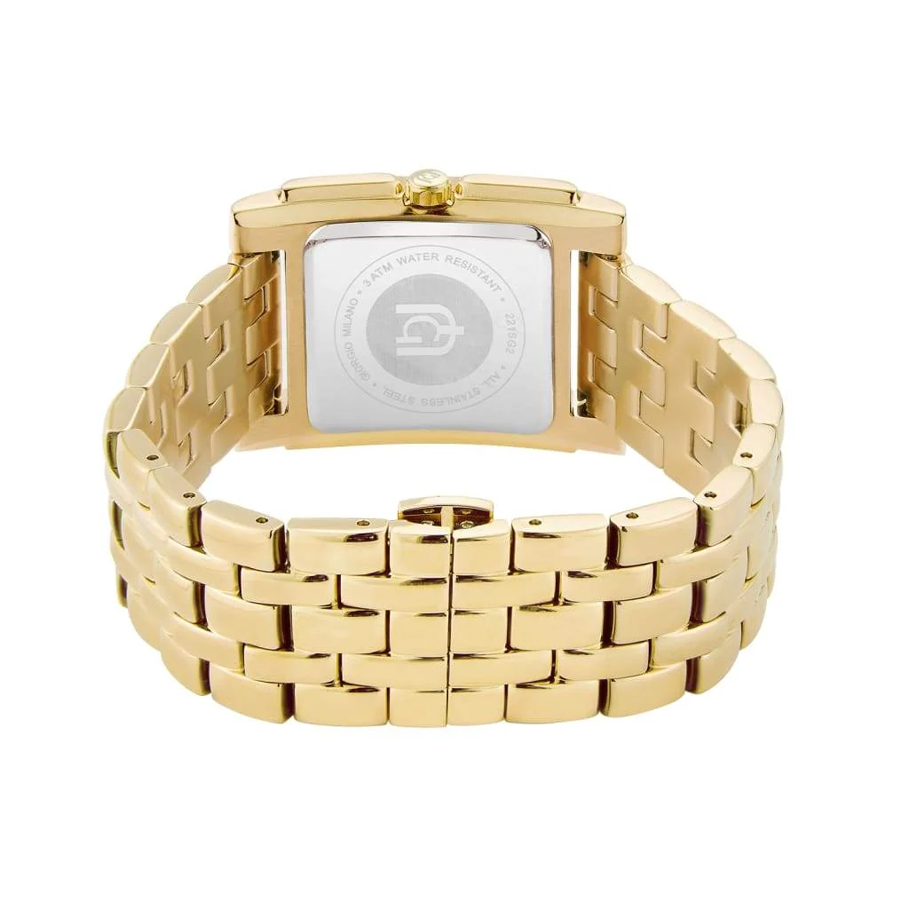 Giorgio Milano Women Square Watch with Brown dial and Gold Stainless Steel Bracelet 221SG06 CARINA