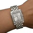 Giorgio Milano Women Square Watch with Silver Brushed dial and Rose Gold Stainless Steel Metal Bracelet 221RG2 CARINA 