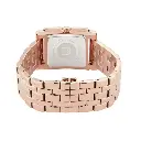 Giorgio Milano Women Square Watch with Silver Brushed dial and Rose Gold Stainless Steel Metal Bracelet 221RG2 CARINA 