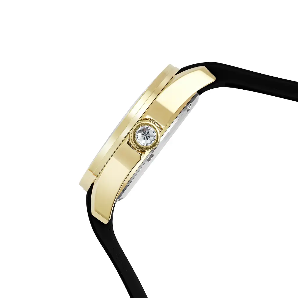 Giorgio Milano Women Round IPG Watch with Stone bezel Silver dial and RED Silicone Strap 241SG21313 EVE 
