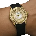 Giorgio Milano Women Round IPG Watch with Stone bezel Silver dial and RED Silicone Strap 241SG21313 EVE 