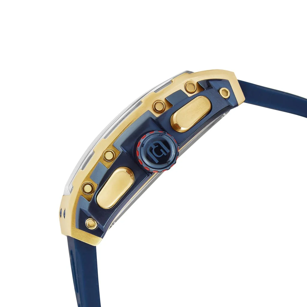 Giorgio Milano Men Gold and Blue Watch Chrono with date BLUE rubber strap 233SGBL421 MAESTRO