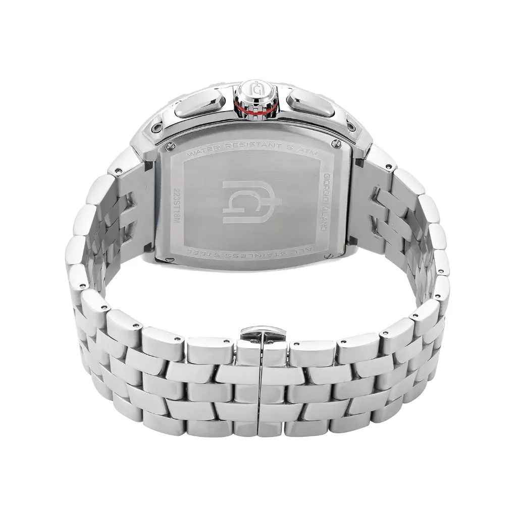 Giorgio Milano Men Stainless Steel Watch Chrono with date, Green Dial Steel Metal Bracelet 233ST18M MAESTRO METAL 