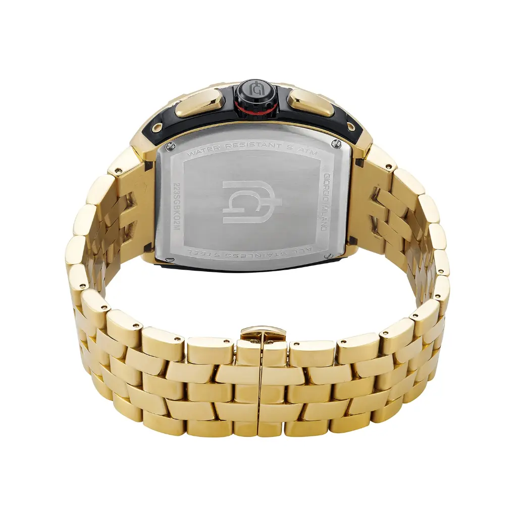 Giorgio Milano Men IP Gold and Black Stainless Steel Watch Chrono with date, Black Dial, IP Gold Metal Bracelet 233SGBK03M MAESTRO METAL (copy)