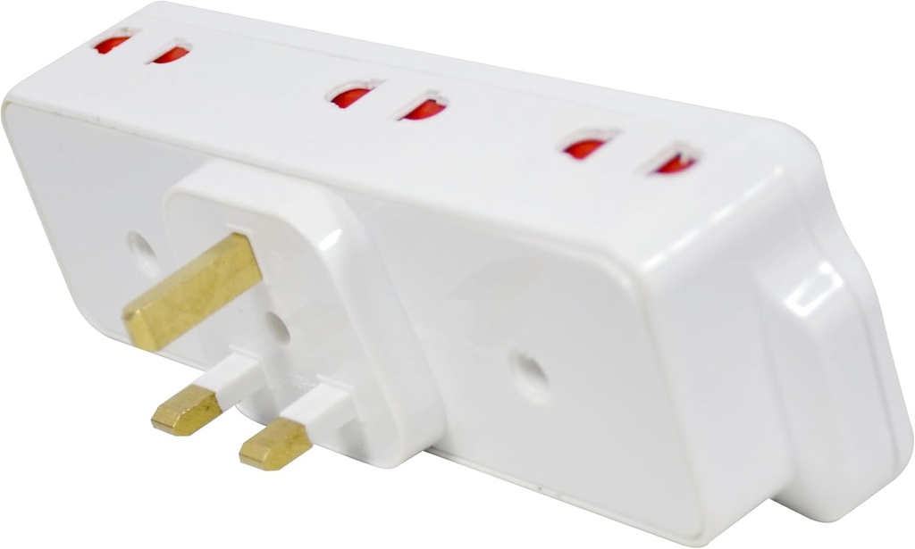Universal Adapter with 6 Electrical Multi socket plug, Multiple Outlet Extender, Side Outlet Splitter Box . Model No: TX810 (no usb)