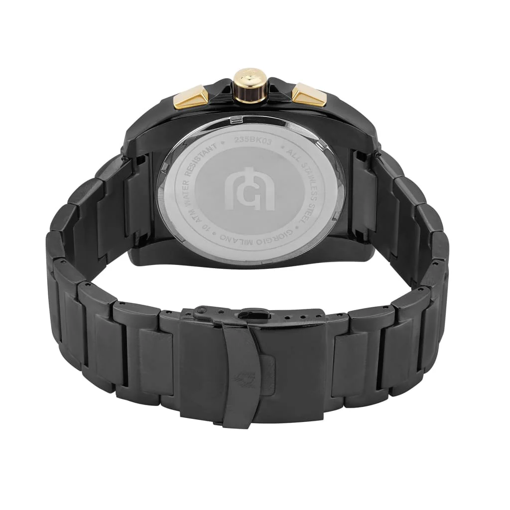 Giorgio Milano Square Chronograph date, IP stainless steel with black dial TRENTO 235SBK03  