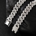 Mens Cuban Link Chain Iced Out Cuban Necklace 18K Gold & Silver Plated Chain 