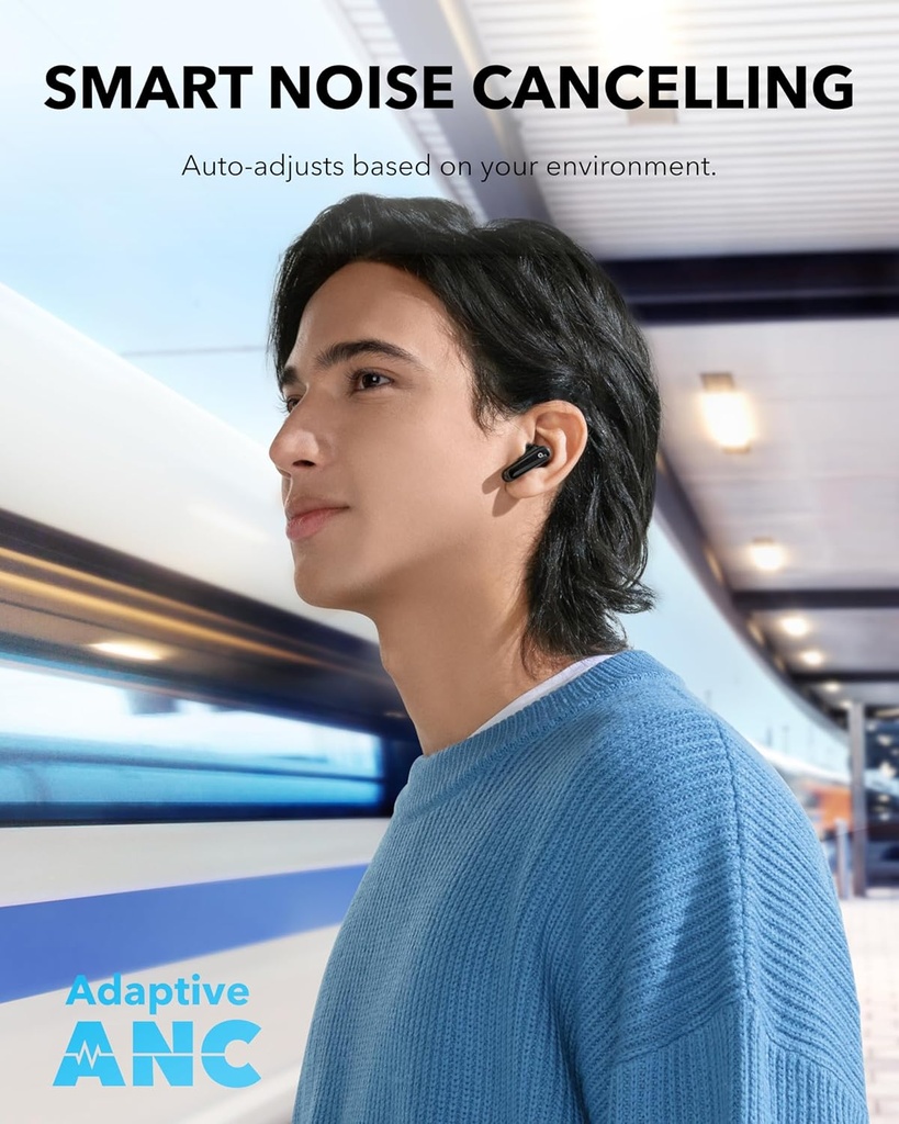 Soundcore P40i by Anker Noise Cancelling Earbuds with Adaptive ANC Black