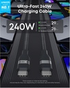 Anker Nano USB C to USB C Cable, 240W Fast Charging Cable (6 ft, Black)