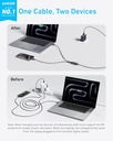 Anker 2-in-1 USB C to USB C Cable, 140W Max (1-Pack, 6 ft, Black)