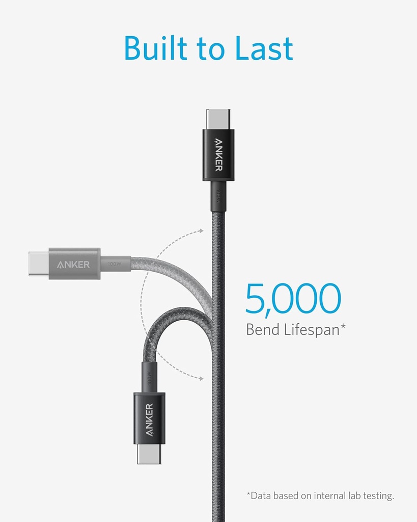 Anker USB C to USB C Cable, 100W Fast Charging Cable(3.3 ft / 6 ft / 10 ft) 