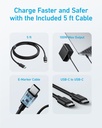 Anker Laptop Charger, Compact Foldable 100W USB C Charger with 5FT Cable 