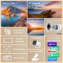Mini Projector with 4K Support, Portable Projector with Electric Focus & Keystone, 270° Rotatable Stand