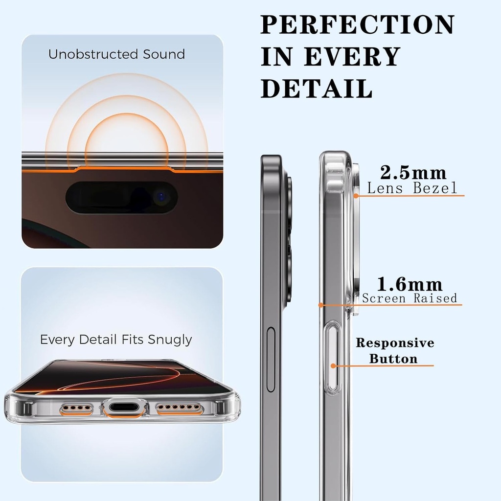 LWLFEKA Case iPhone 17 Pro Max Clear with Privacy Screen Protector (copy)