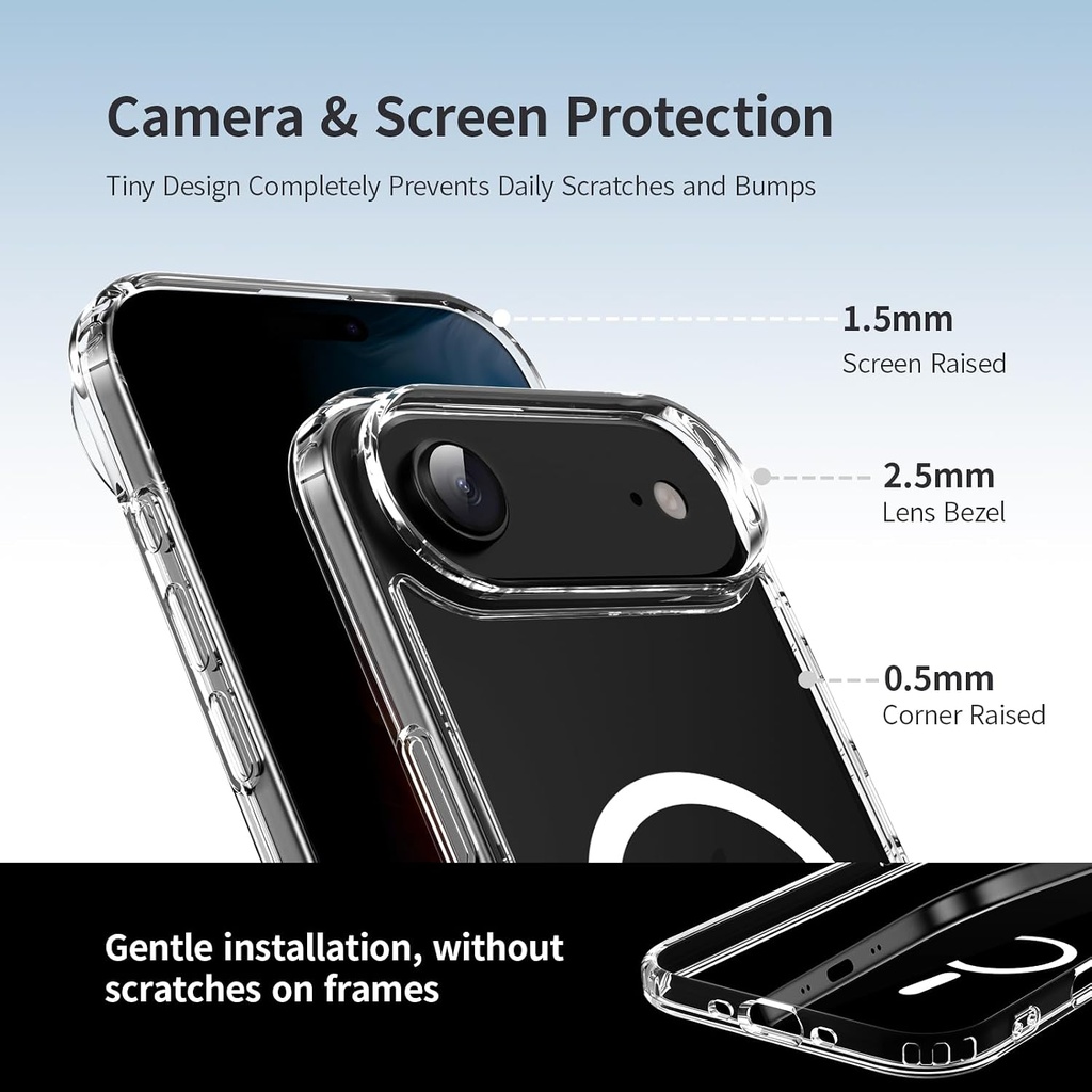 LWLFEKA Case iPhone 17 Air Clear Case with Privacy Screen Protector 