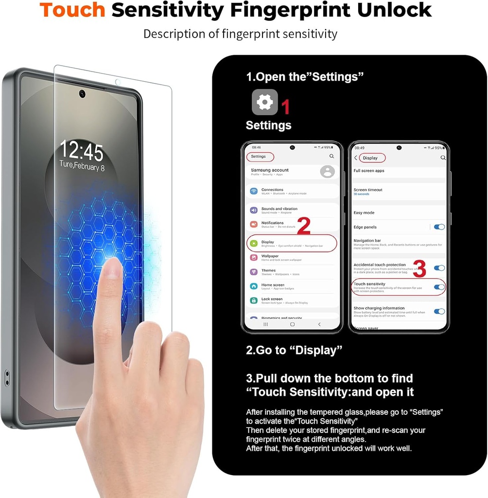 SUPFINE Magnetic for Samsung Galaxy S25 Ultra Case with Screen Protector, (Built-in Magnets) (Military Grade Drop Protection) Slim Translucent Shockproof Phone Case,Titanium Gray 