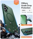 FNTCASE Case for Samsung Galaxy S25 FE with Screen Protector | Translucent Matte Magnetic Back, 14FT Military Grade Drop Protection, Slim Shockproof. Green