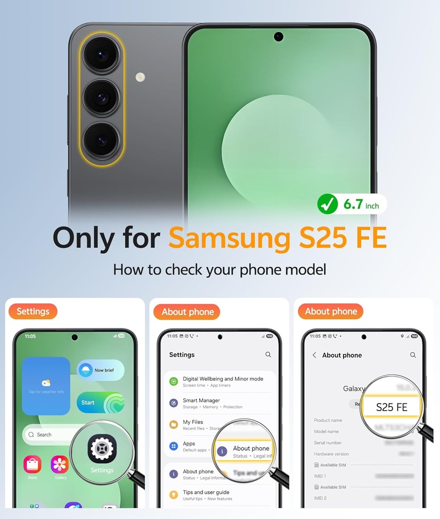 FNTCASE Case for Samsung Galaxy S25 FE with Screen Protector | Translucent Matte Magnetic Back, 14FT Military Grade Drop Protection, Slim Shockproof. Green