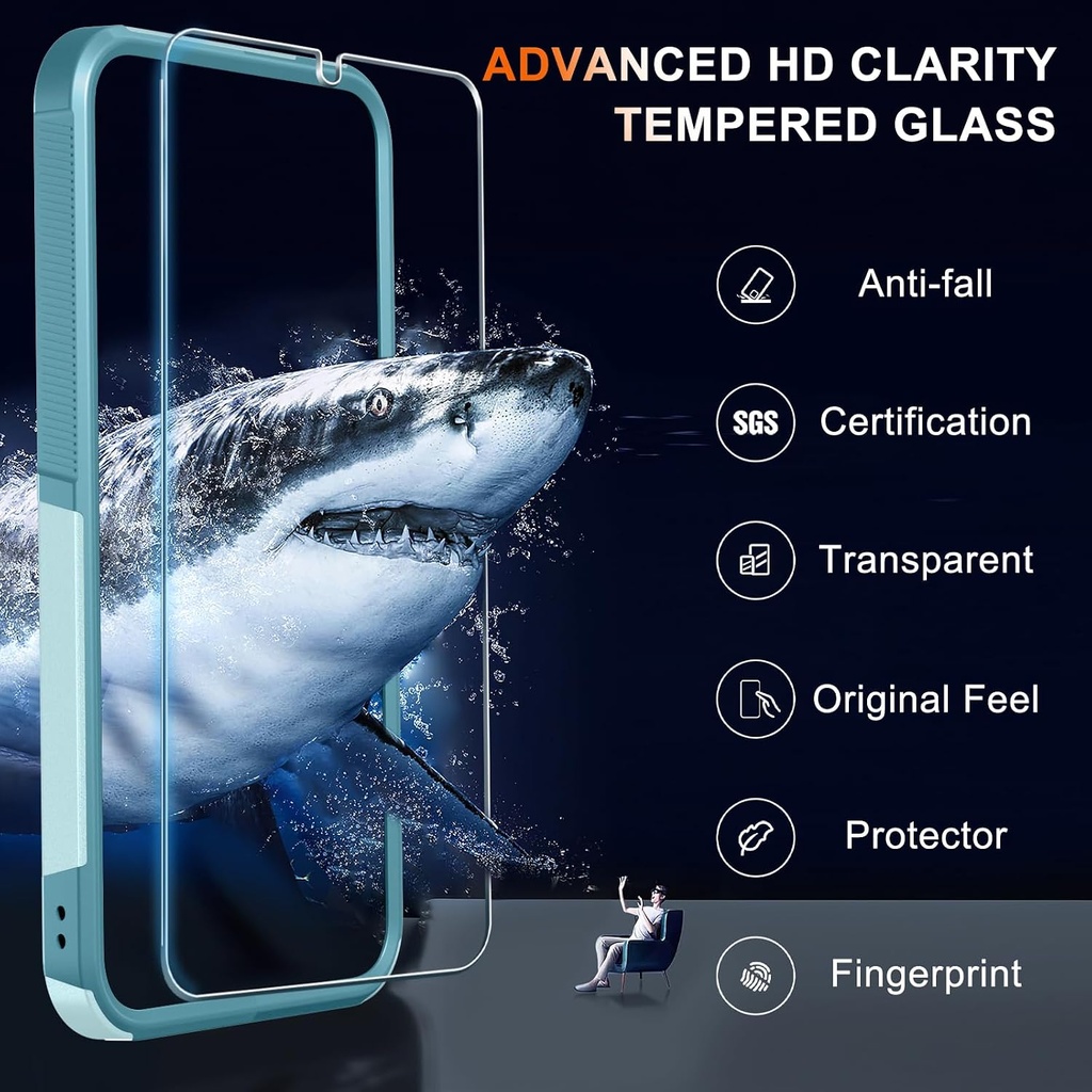 RMOCR for Samsung Galaxy S25 FE Case,Military Grade Phone Cover,Mint Green | Heavy Duty Shockproof Case, with Screen Protector+Camera Lens Cover+Wrist...