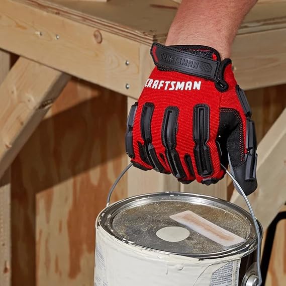Craftsman Work Gloves, Anti-shock Impact Protection, Adjustable Cuff (pair)