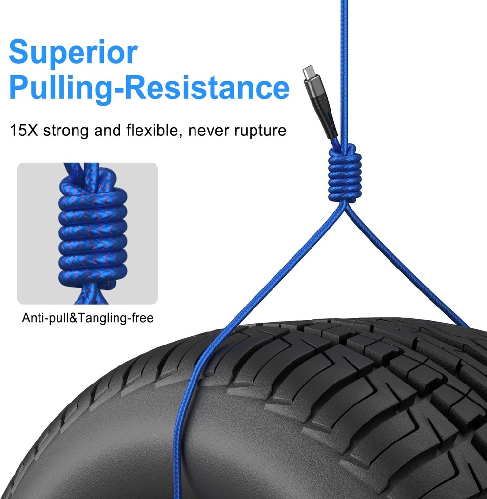 iJOY 3m micro usb charging cable 10ft blue