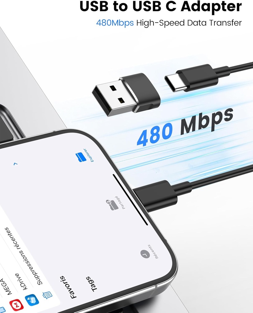 PASTALL USB-A MALE to USB-C FEMALE Adapter