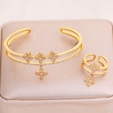 ASSORTED Designer Brass Gold plated with Synthetic Zirconia Women'S Bracelet And Ring Set 
