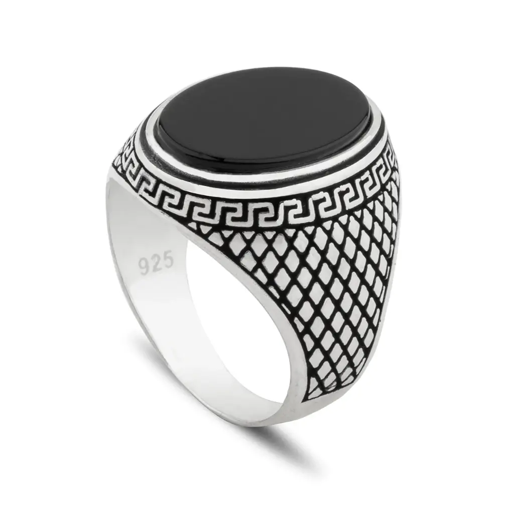 Nautica Brass Ring with Black stone