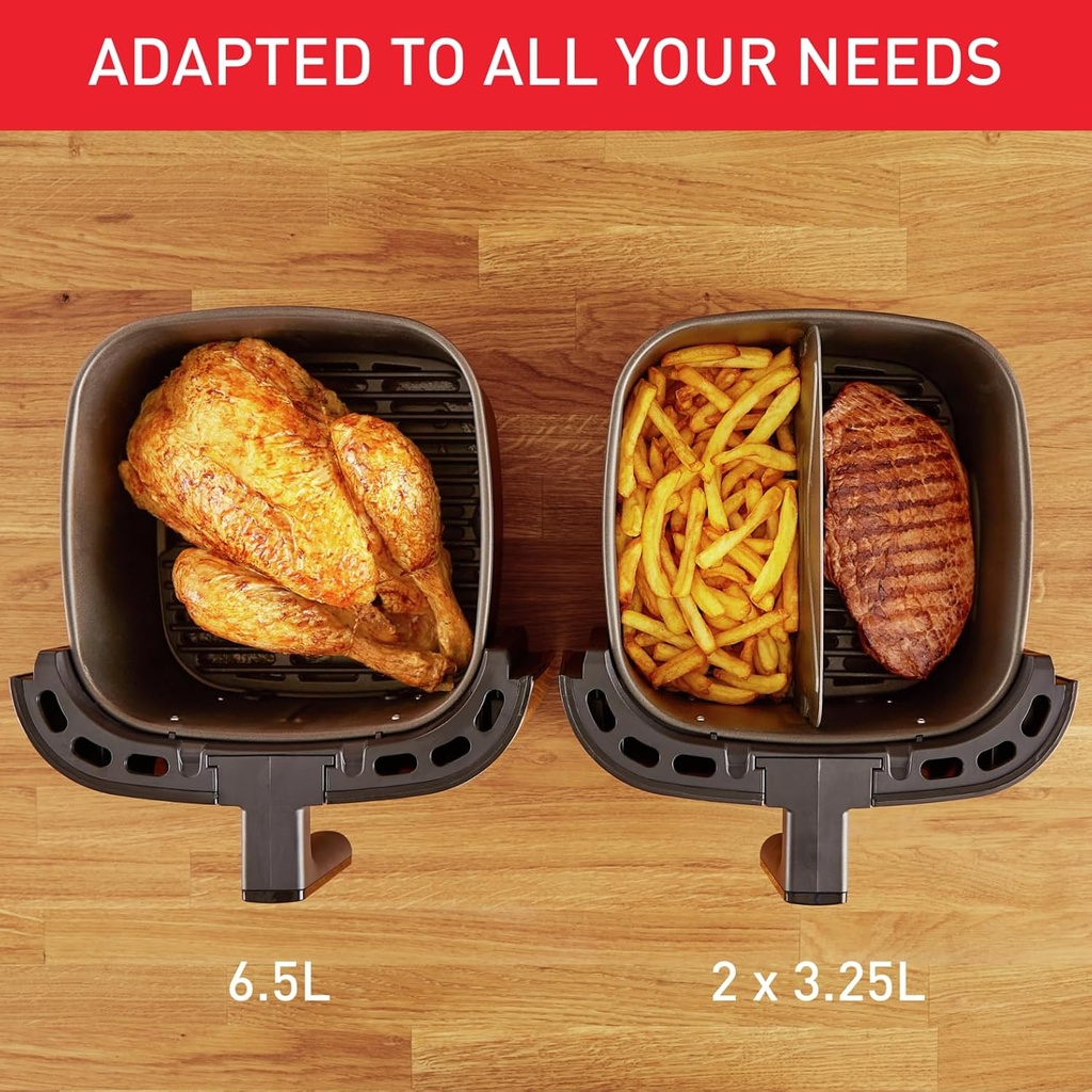 TEFAL Air Fryer Easy Fry&Grill Digital 2-in-1XXL 6.5L1830W Flexcook Divider EY801D27